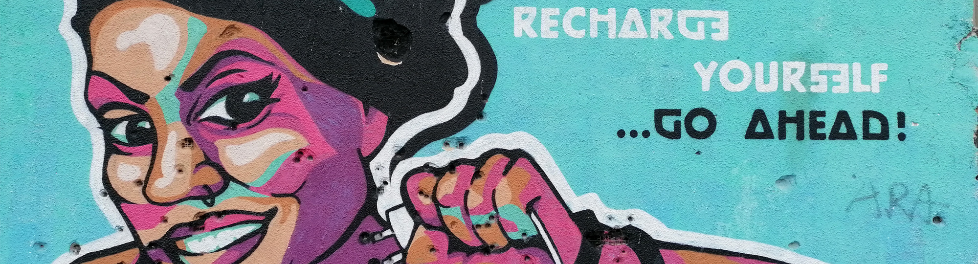 Mural, Sniper tower, Mostar